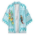Australia Kookaburra and Eucalyptus Kimono Christmas Vibe - Aussie Hoodie