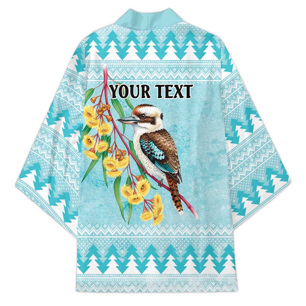Australia Kookaburra and Eucalyptus Kimono Christmas Vibe - Aussie Hoodie