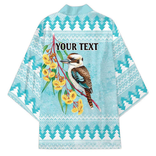 Australia Kookaburra and Eucalyptus Kimono Christmas Vibe - Aussie Hoodie