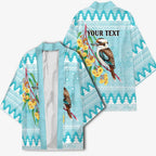 Australia Kookaburra and Eucalyptus Kimono Christmas Vibe - Aussie Hoodie