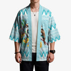 Australia Kookaburra and Eucalyptus Kimono Christmas Vibe - Aussie Hoodie