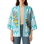 Australia Kookaburra and Eucalyptus Kimono Christmas Vibe - Aussie Hoodie