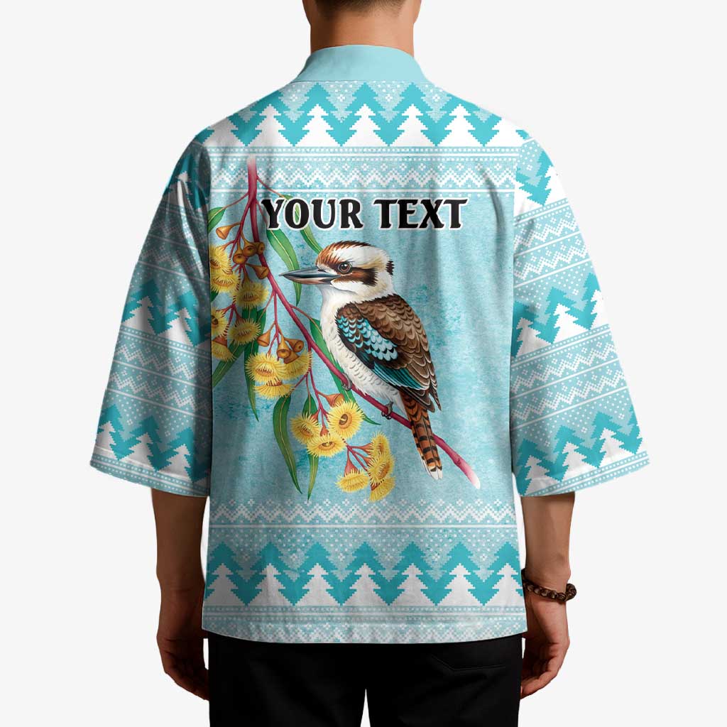 Australia Kookaburra and Eucalyptus Kimono Christmas Vibe - Aussie Hoodie