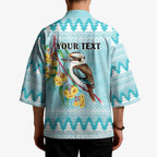 Australia Kookaburra and Eucalyptus Kimono Christmas Vibe - Aussie Hoodie