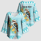 Australia Kookaburra and Eucalyptus Kimono Sleeve Blouse Christmas Vibe - Aussie Hoodie
