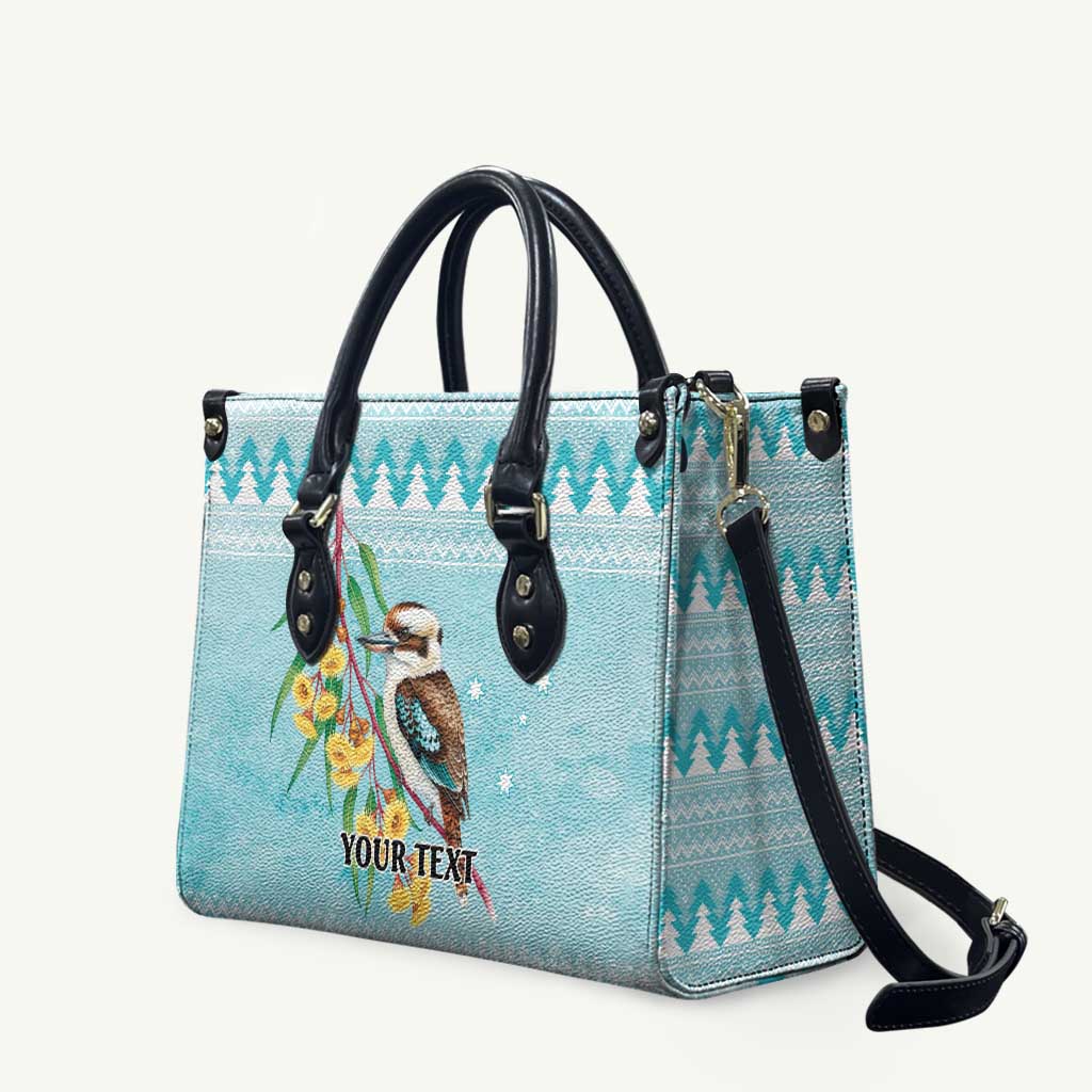 Australia Kookaburra and Eucalyptus Leather Bag Christmas Vibe - Aussie Hoodie