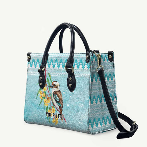 Australia Kookaburra and Eucalyptus Leather Bag Christmas Vibe - Aussie Hoodie