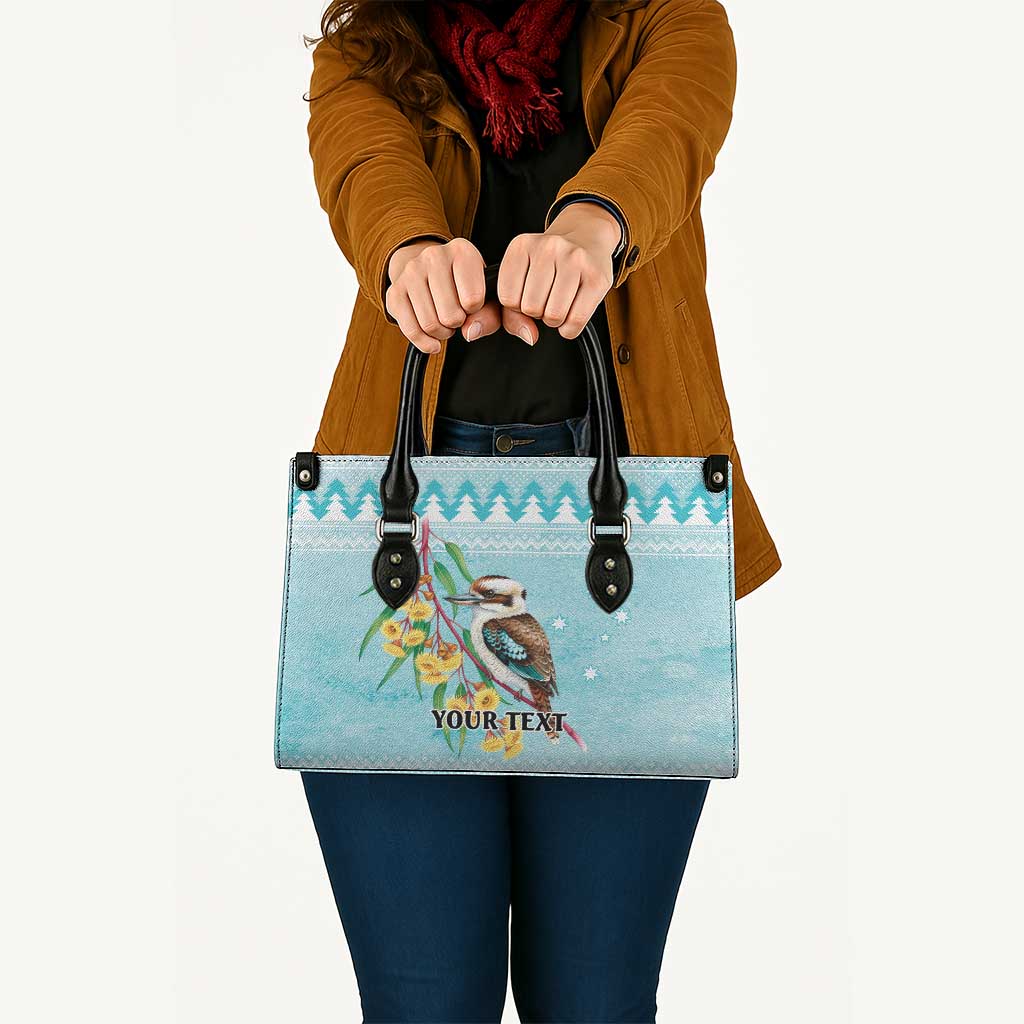 Australia Kookaburra and Eucalyptus Leather Bag Christmas Vibe - Aussie Hoodie