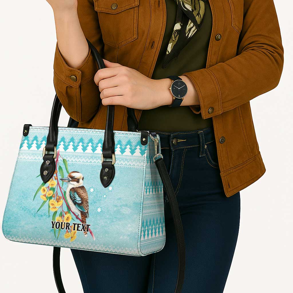 Australia Kookaburra and Eucalyptus Leather Bag Christmas Vibe - Aussie Hoodie
