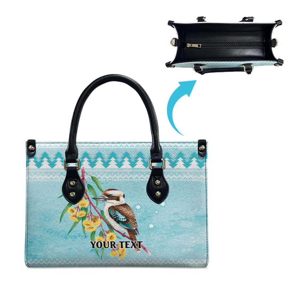 Australia Kookaburra and Eucalyptus Leather Bag Christmas Vibe - Aussie Hoodie