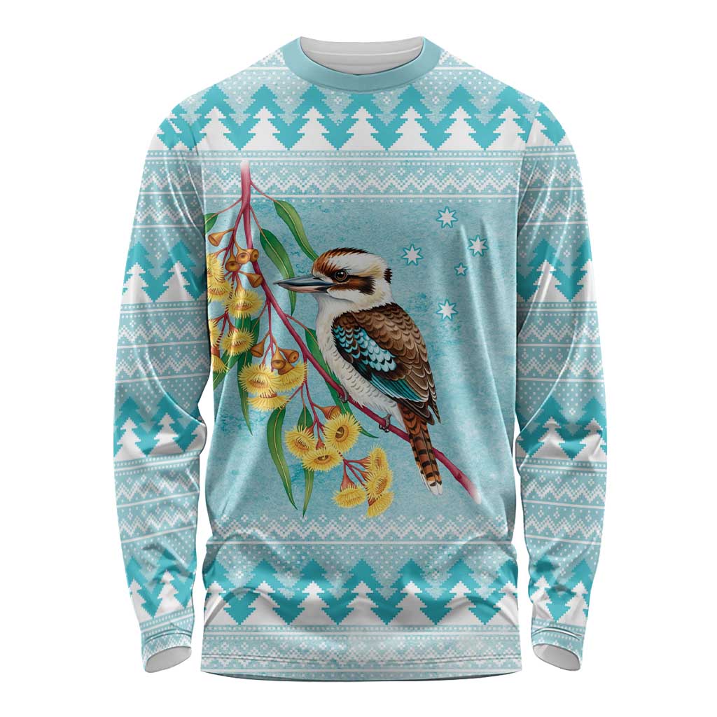 Australia Kookaburra and Eucalyptus Long Sleeve Shirt Christmas Vibe - Aussie Hoodie