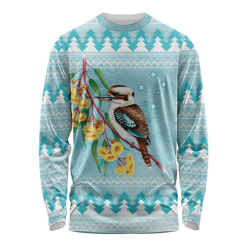 Australia Kookaburra and Eucalyptus Long Sleeve Shirt Christmas Vibe - Aussie Hoodie