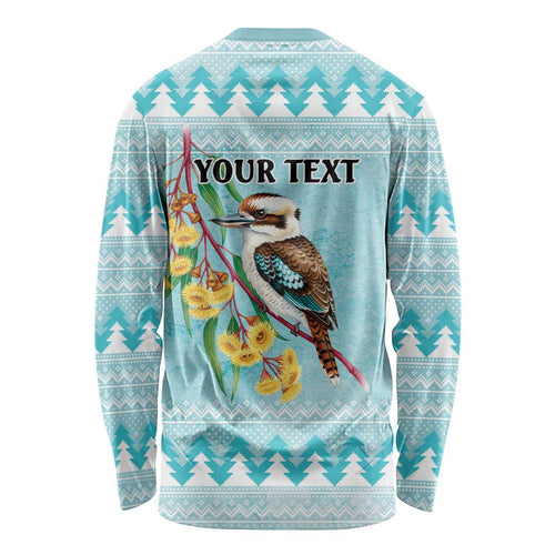 Australia Kookaburra and Eucalyptus Long Sleeve Shirt Christmas Vibe - Aussie Hoodie