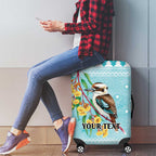 Australia Kookaburra and Eucalyptus Luggage Cover Christmas Vibe - Aussie Hoodie
