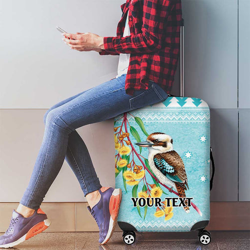 Australia Kookaburra and Eucalyptus Luggage Cover Christmas Vibe - Aussie Hoodie