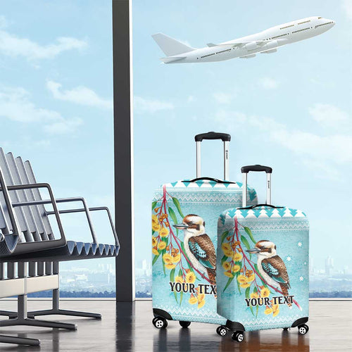 Australia Kookaburra and Eucalyptus Luggage Cover Christmas Vibe - Aussie Hoodie