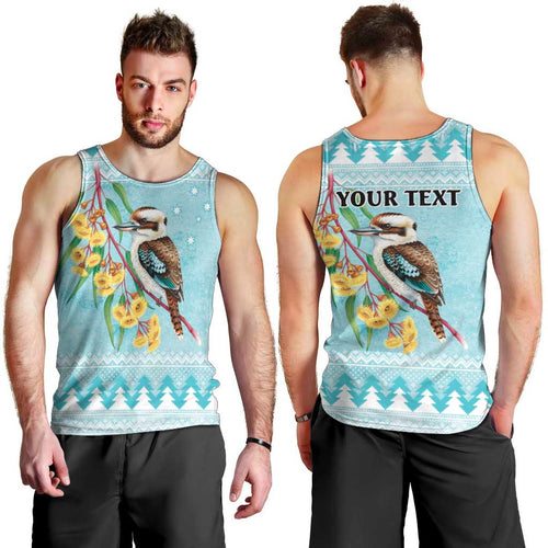 Australia Kookaburra and Eucalyptus Men Tank Top Christmas Vibe - Aussie Hoodie