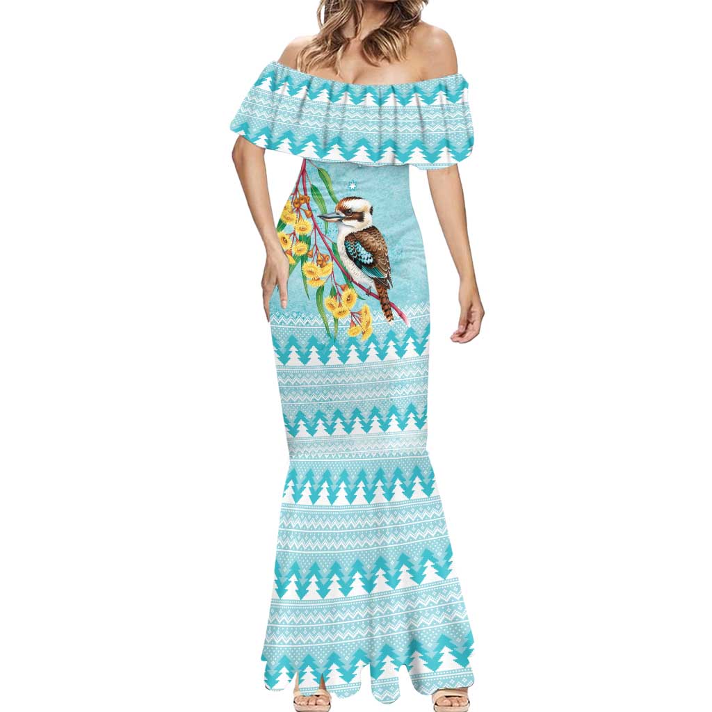 Australia Kookaburra and Eucalyptus Mermaid Dress Christmas Vibe - Aussie Hoodie