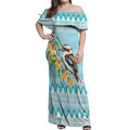 Australia Kookaburra and Eucalyptus Off Shoulder Maxi Dress Christmas Vibe - Aussie Hoodie