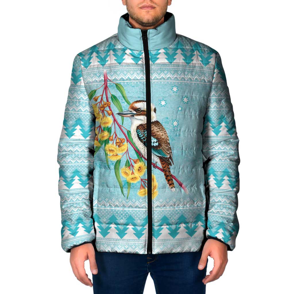 Australia Kookaburra and Eucalyptus Padded Jacket Christmas Vibe - Aussie Hoodie
