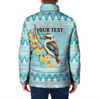 Australia Kookaburra and Eucalyptus Padded Jacket Christmas Vibe - Aussie Hoodie