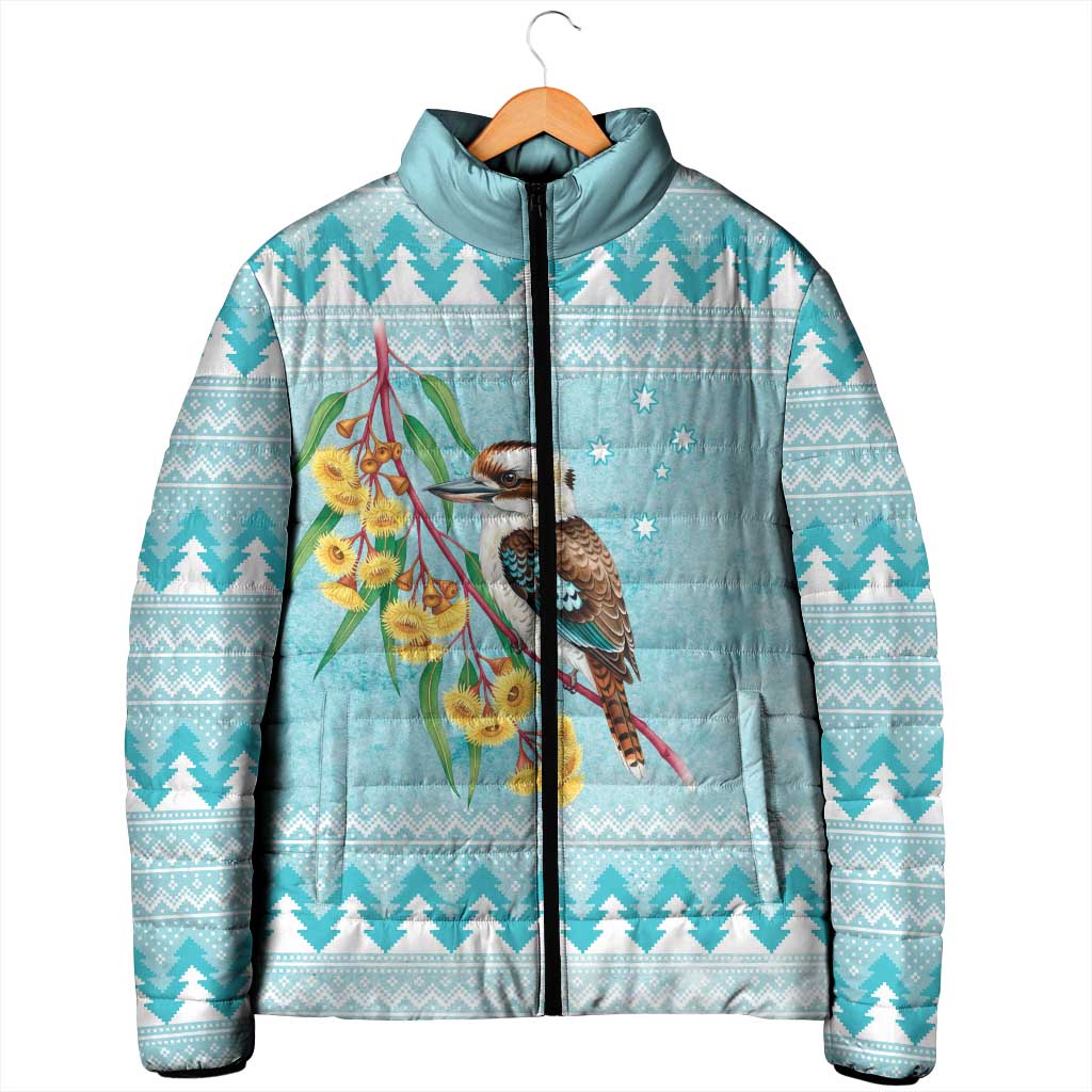 Australia Kookaburra and Eucalyptus Padded Jacket Christmas Vibe - Aussie Hoodie