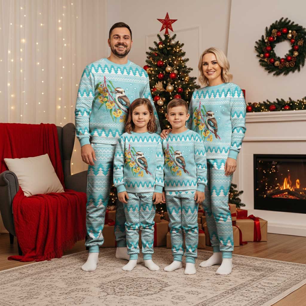 Australia Kookaburra and Eucalyptus Christmas Pajama Set Christmas Vibe - Aussie Hoodie