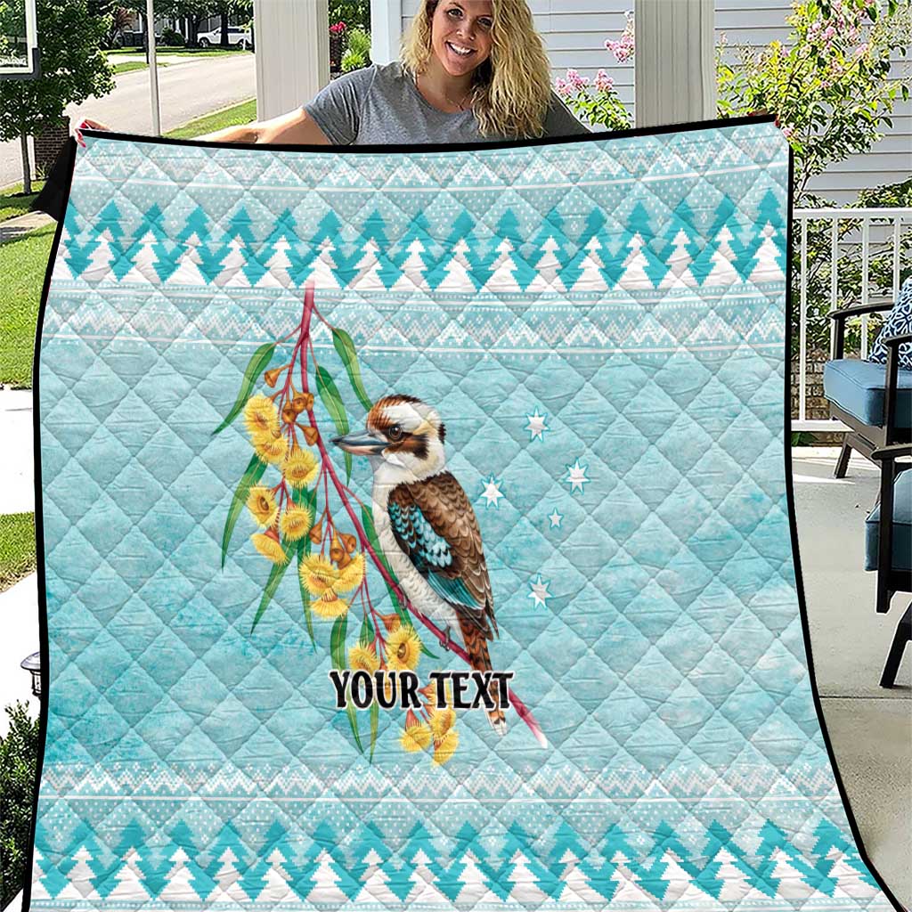 Australia Kookaburra and Eucalyptus Quilt Christmas Vibe - Aussie Hoodie