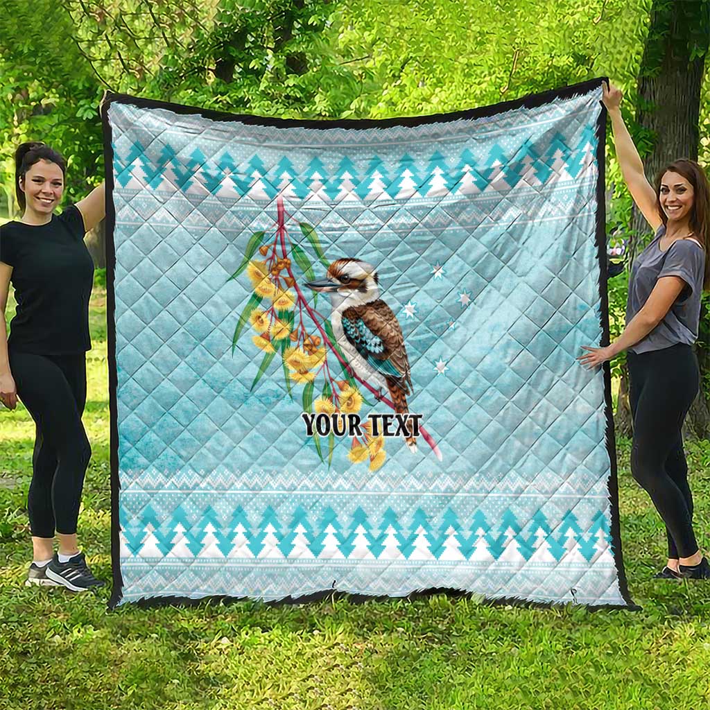 Australia Kookaburra and Eucalyptus Quilt Christmas Vibe - Aussie Hoodie