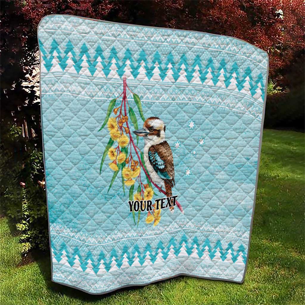 Australia Kookaburra and Eucalyptus Quilt Christmas Vibe - Aussie Hoodie