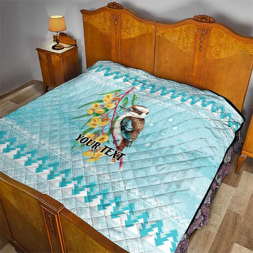 Australia Kookaburra and Eucalyptus Quilt Christmas Vibe - Aussie Hoodie
