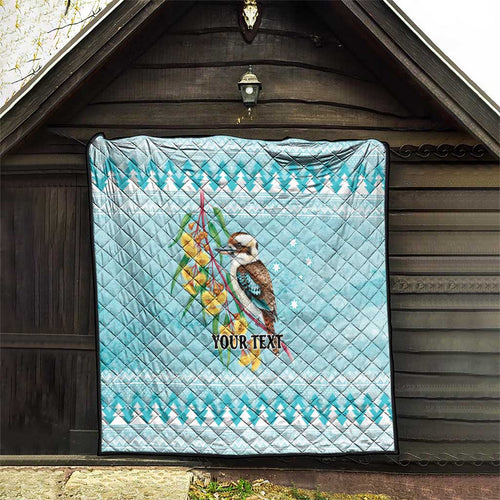Australia Kookaburra and Eucalyptus Quilt Christmas Vibe - Aussie Hoodie