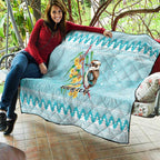 Australia Kookaburra and Eucalyptus Quilt Christmas Vibe - Aussie Hoodie