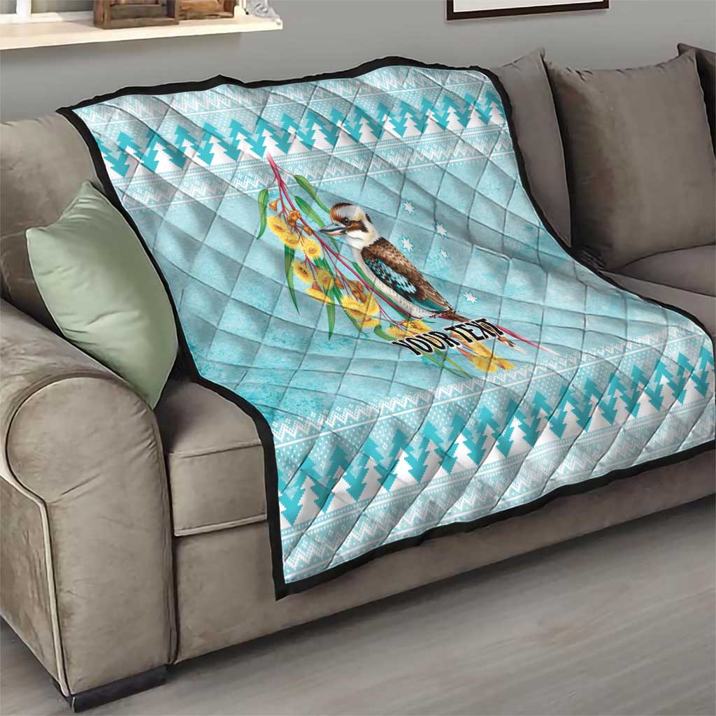 Australia Kookaburra and Eucalyptus Quilt Christmas Vibe - Aussie Hoodie