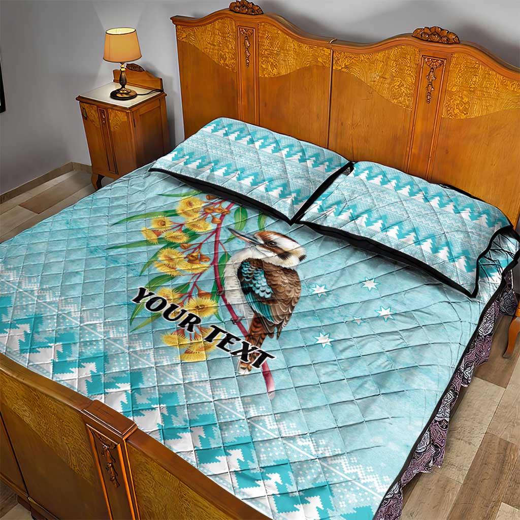 Australia Kookaburra and Eucalyptus Quilt Bed Set Christmas Vibe - Aussie Hoodie