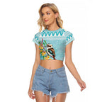 Australia Kookaburra and Eucalyptus Raglan Cropped T Shirt Christmas Vibe - Aussie Hoodie