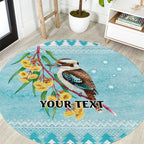 Australia Kookaburra and Eucalyptus Round Carpet Christmas Vibe - Aussie Hoodie