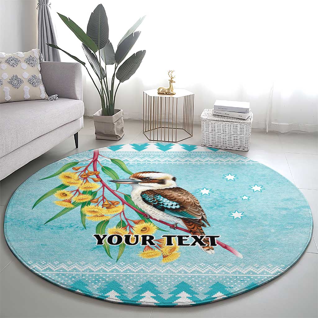 Australia Kookaburra and Eucalyptus Round Carpet Christmas Vibe - Aussie Hoodie