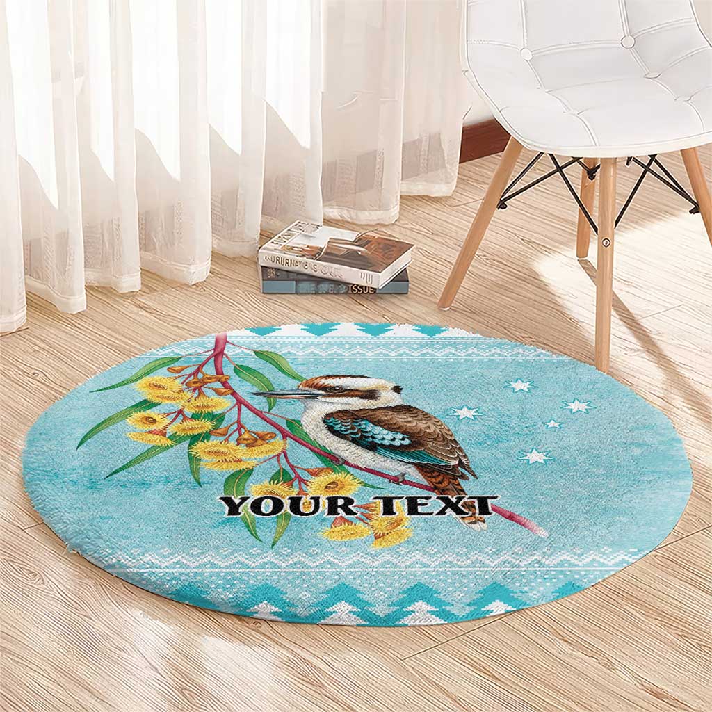 Australia Kookaburra and Eucalyptus Round Carpet Christmas Vibe - Aussie Hoodie