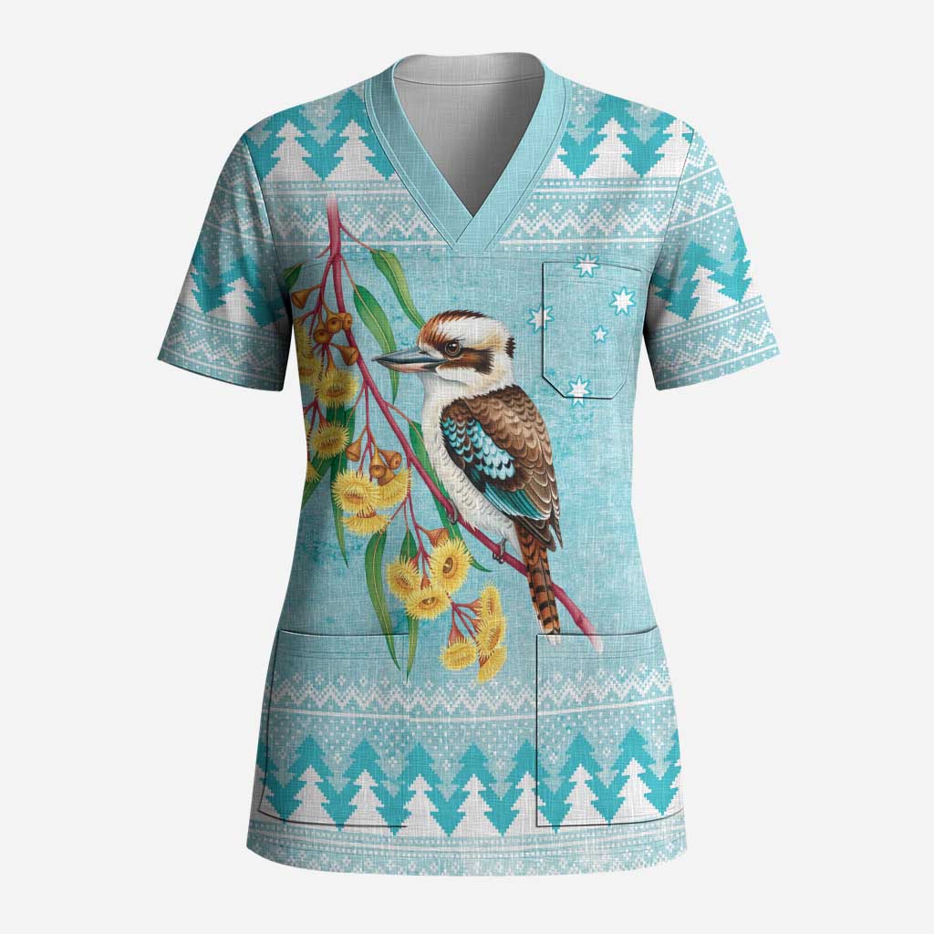Australia Kookaburra and Eucalyptus Scrub Top Christmas Vibe - Aussie Hoodie