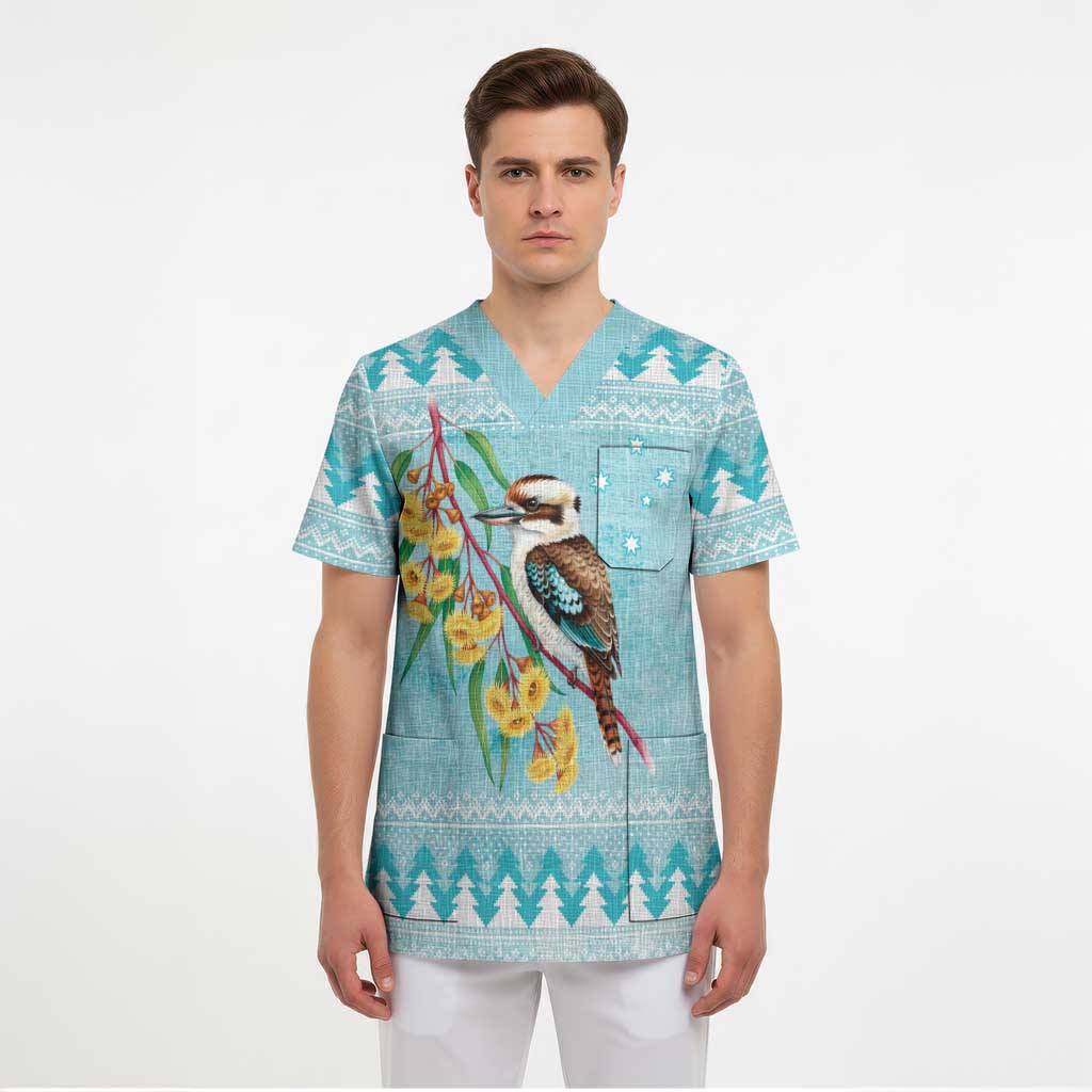 Australia Kookaburra and Eucalyptus Scrub Top Christmas Vibe - Aussie Hoodie