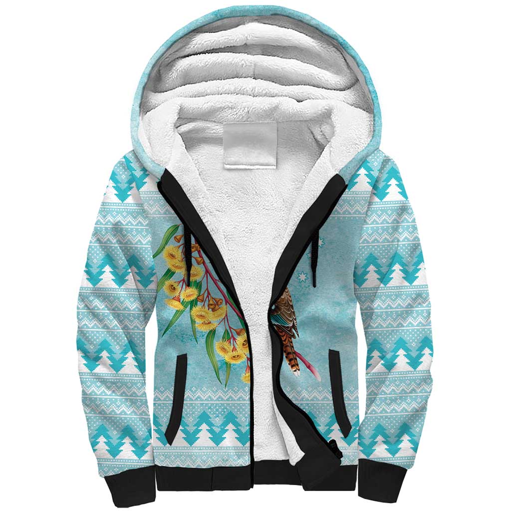 Australia Kookaburra and Eucalyptus Sherpa Hoodie Christmas Vibe - Aussie Hoodie