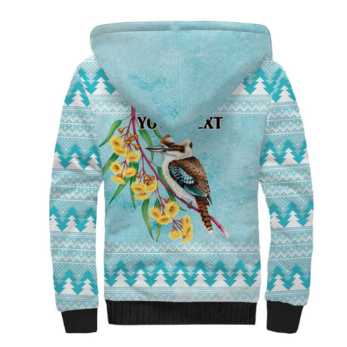Australia Kookaburra and Eucalyptus Sherpa Hoodie Christmas Vibe - Aussie Hoodie
