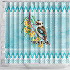 Australia Kookaburra and Eucalyptus Shower Curtain Christmas Vibe - Aussie Hoodie