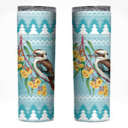Australia Kookaburra and Eucalyptus Skinny Tumbler Christmas Vibe - Aussie Hoodie
