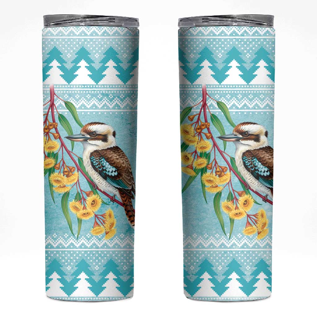 Australia Kookaburra and Eucalyptus Skinny Tumbler Christmas Vibe - Aussie Hoodie
