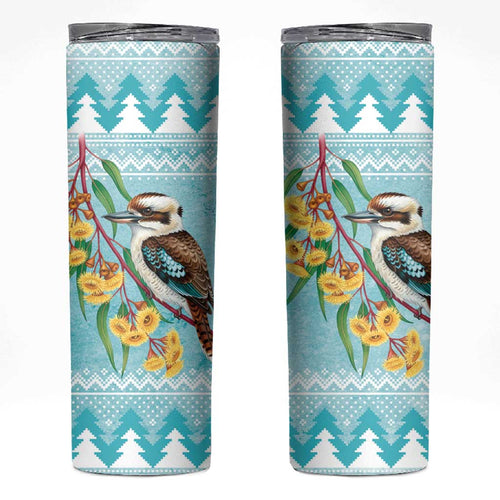 Australia Kookaburra and Eucalyptus Skinny Tumbler Christmas Vibe - Aussie Hoodie