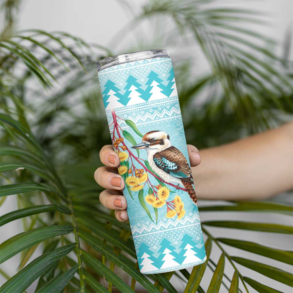 Australia Kookaburra and Eucalyptus Skinny Tumbler Christmas Vibe - Aussie Hoodie