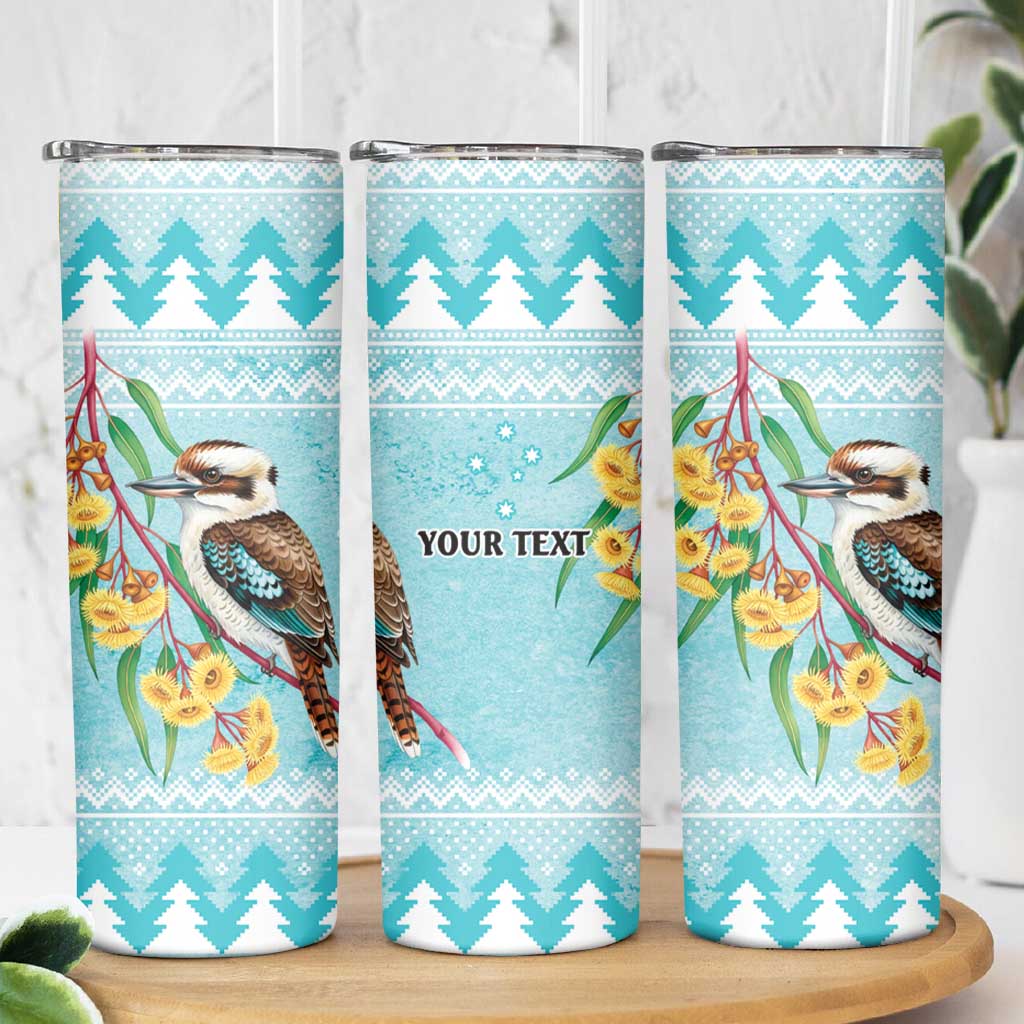 Australia Kookaburra and Eucalyptus Skinny Tumbler Christmas Vibe - Aussie Hoodie