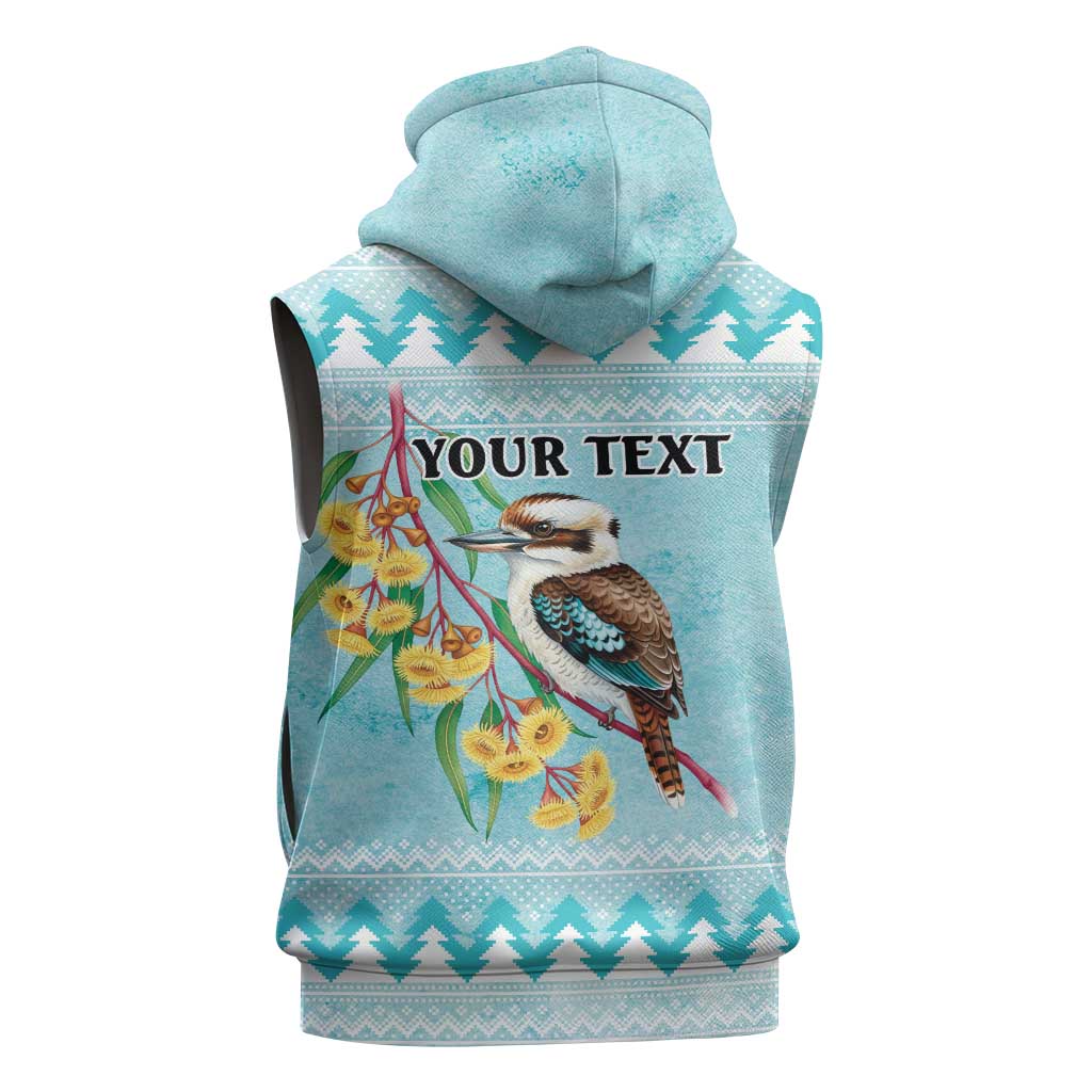 Australia Kookaburra and Eucalyptus Sleeveless Hoodie Christmas Vibe - Aussie Hoodie
